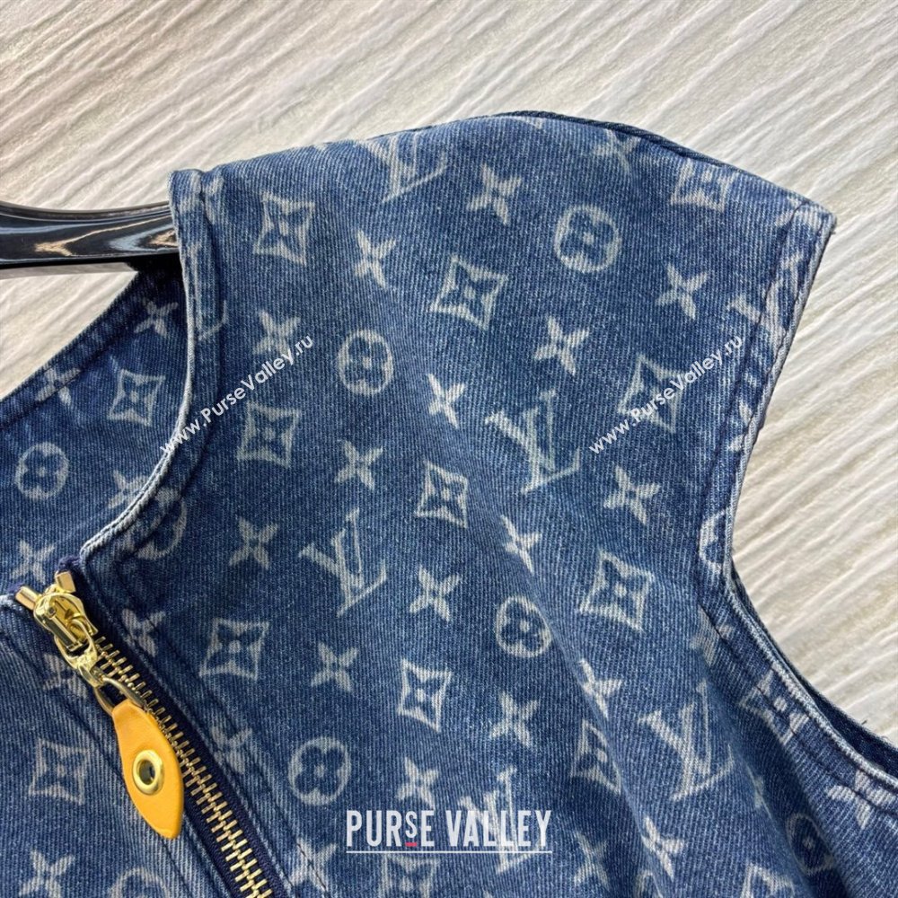 Louis Vuitton Monogram Denim Dress Blue 2025 0306 (QI-250306069)