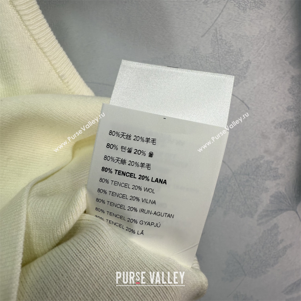 Miu Miu Cotton Vest with Pink Beads Logo White/Black 2025 0116 (QI-250306073)