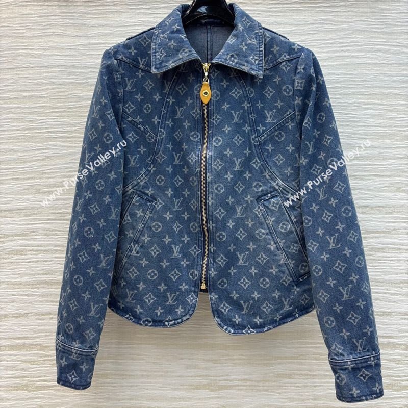 Louis Vuitton Monogram Denim Jacket Blue 2025 0306 (QI-250306068)