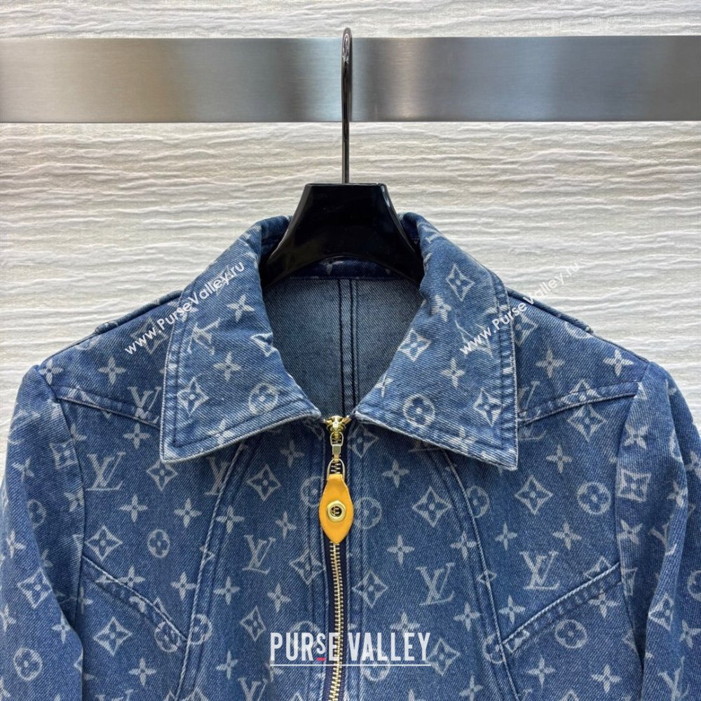 Louis Vuitton Monogram Denim Jacket Blue 2025 0306 (QI-250306068)