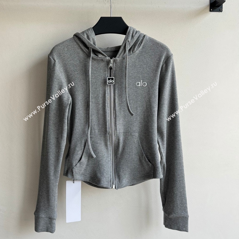 alo Hoodie Jacket Activewear Grey 2025 0410 (QI-250410005)