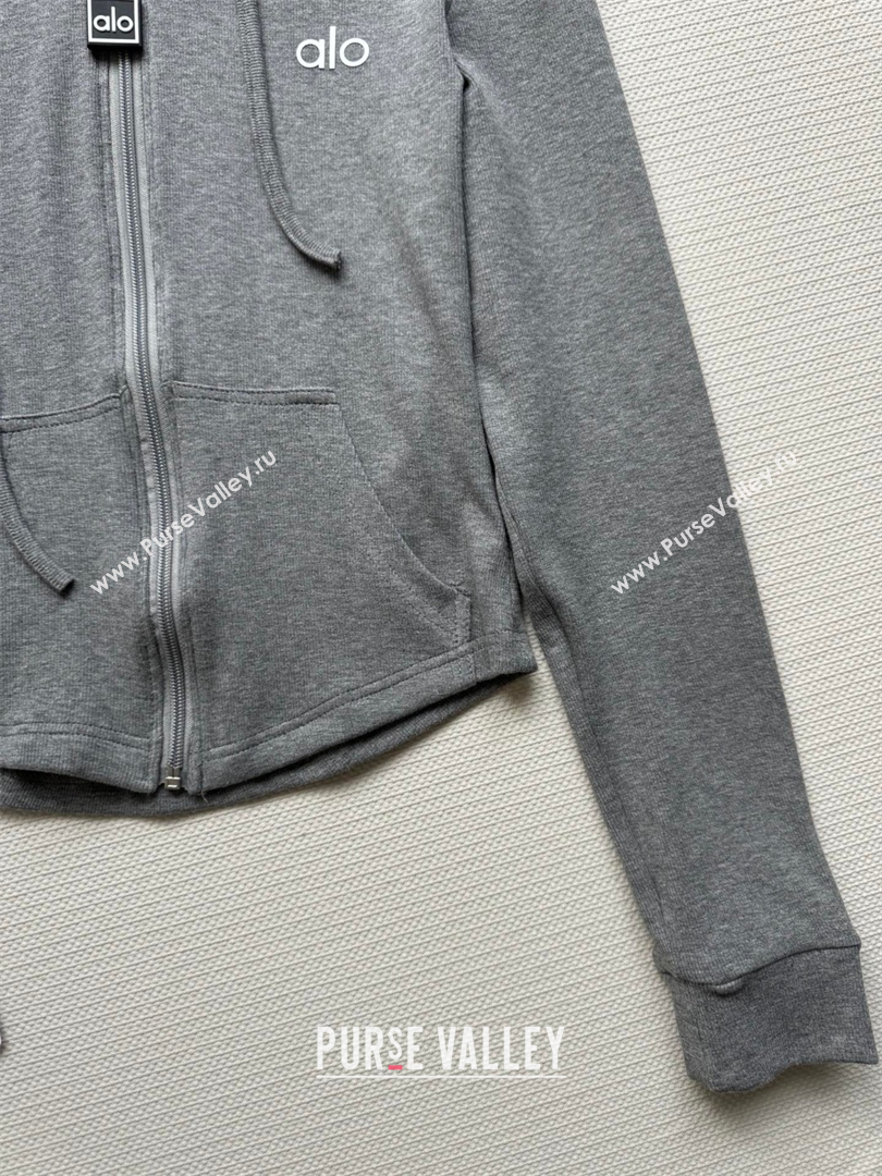 alo Hoodie Jacket Activewear Grey 2025 0410 (QI-250410005)