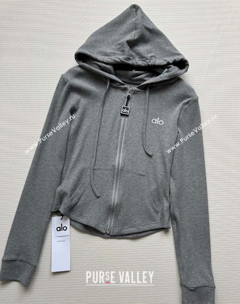 alo Hoodie Jacket Activewear Grey 2025 0410 (QI-250410005)