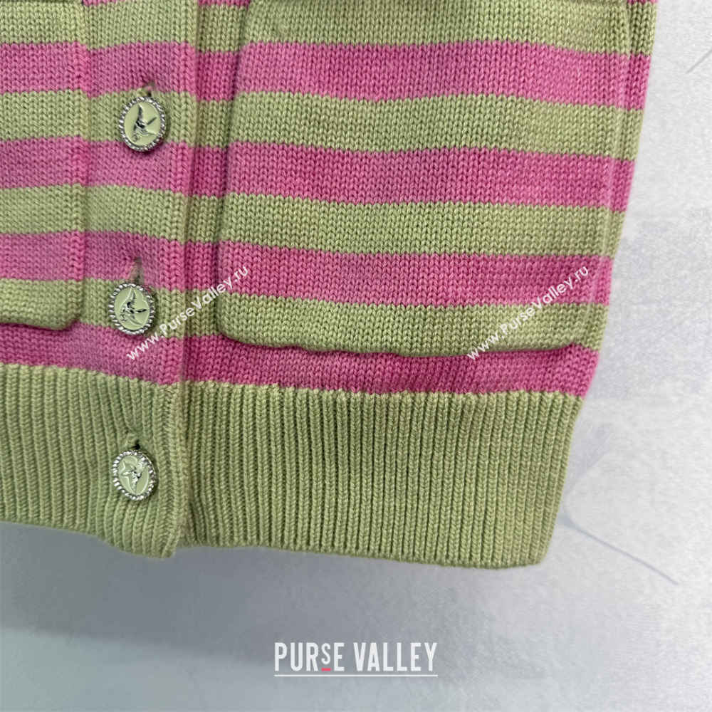 Chanel Wool Cashmere Vest Green/Pink 2025 (QI-250410033)