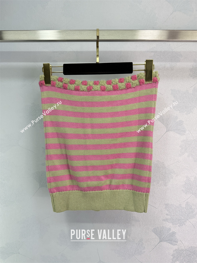 Chanel Wool Cashmere Vest Green/Pink 2025 (QI-250410033)