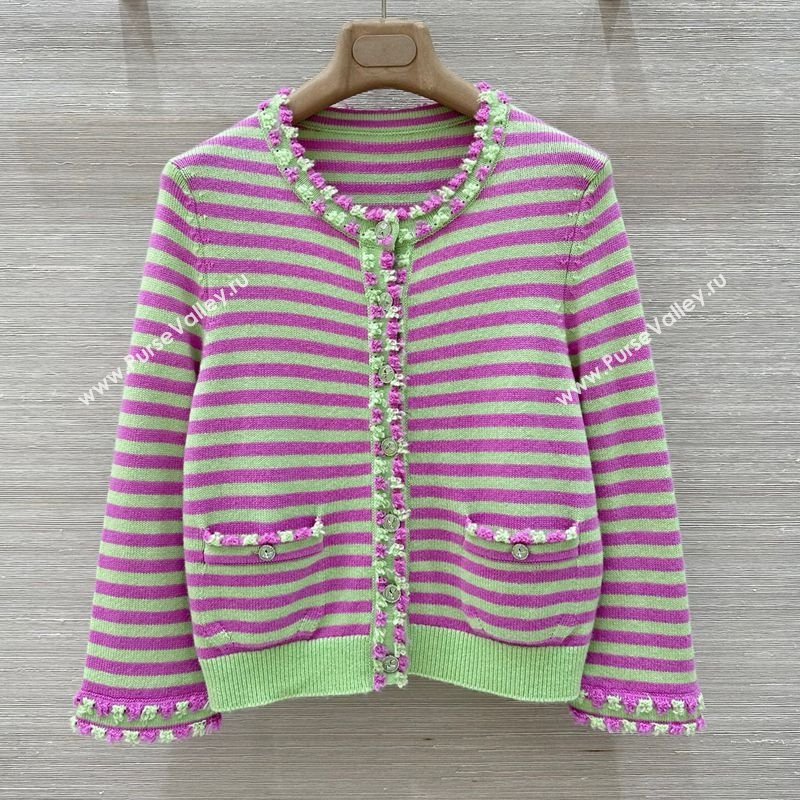 Chanel Cashmere Cardigan Green/Purple 2025 (QI-250410034)
