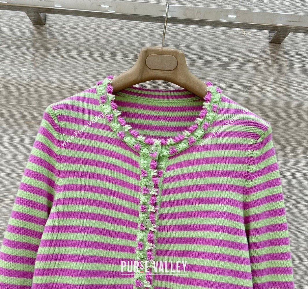 Chanel Cashmere Cardigan Green/Purple 2025 (QI-250410034)