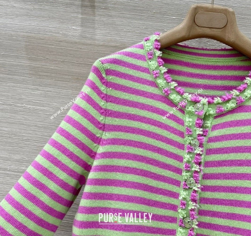 Chanel Cashmere Cardigan Green/Purple 2025 (QI-250410034)
