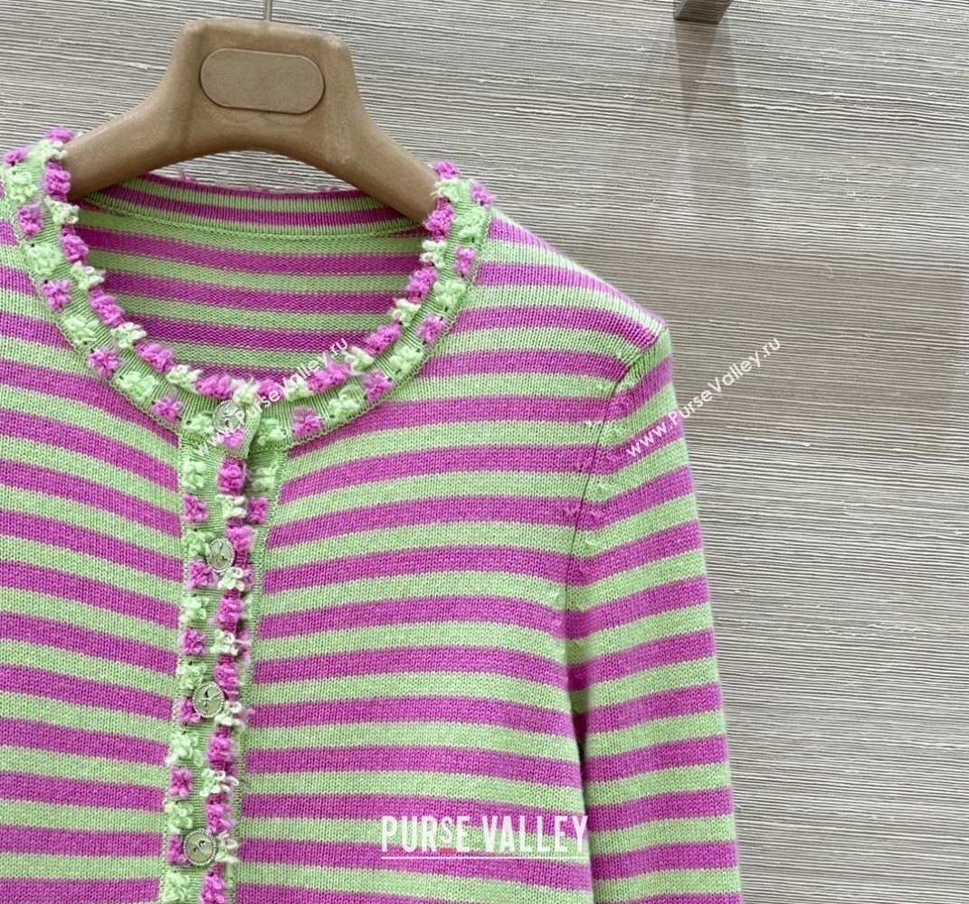 Chanel Cashmere Cardigan Green/Purple 2025 (QI-250410034)