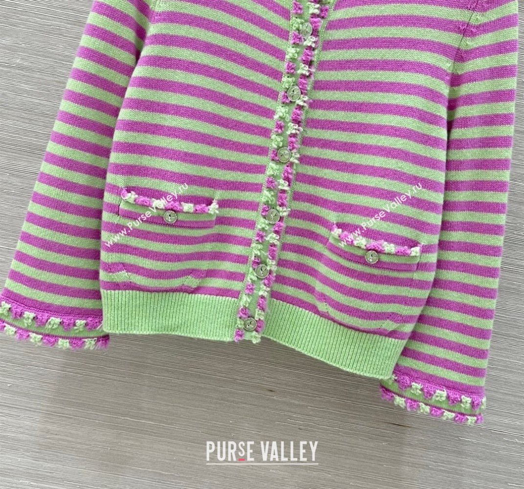 Chanel Cashmere Cardigan Green/Purple 2025 (QI-250410034)