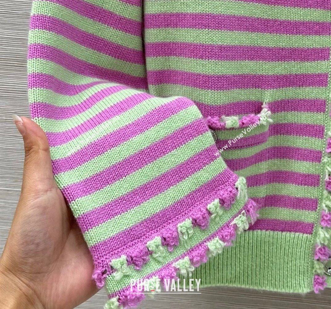 Chanel Cashmere Cardigan Green/Purple 2025 (QI-250410034)