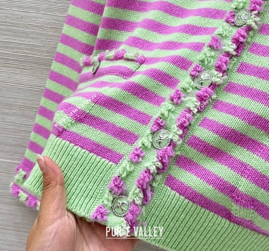 Chanel Cashmere Cardigan Green/Purple 2025 (QI-250410034)