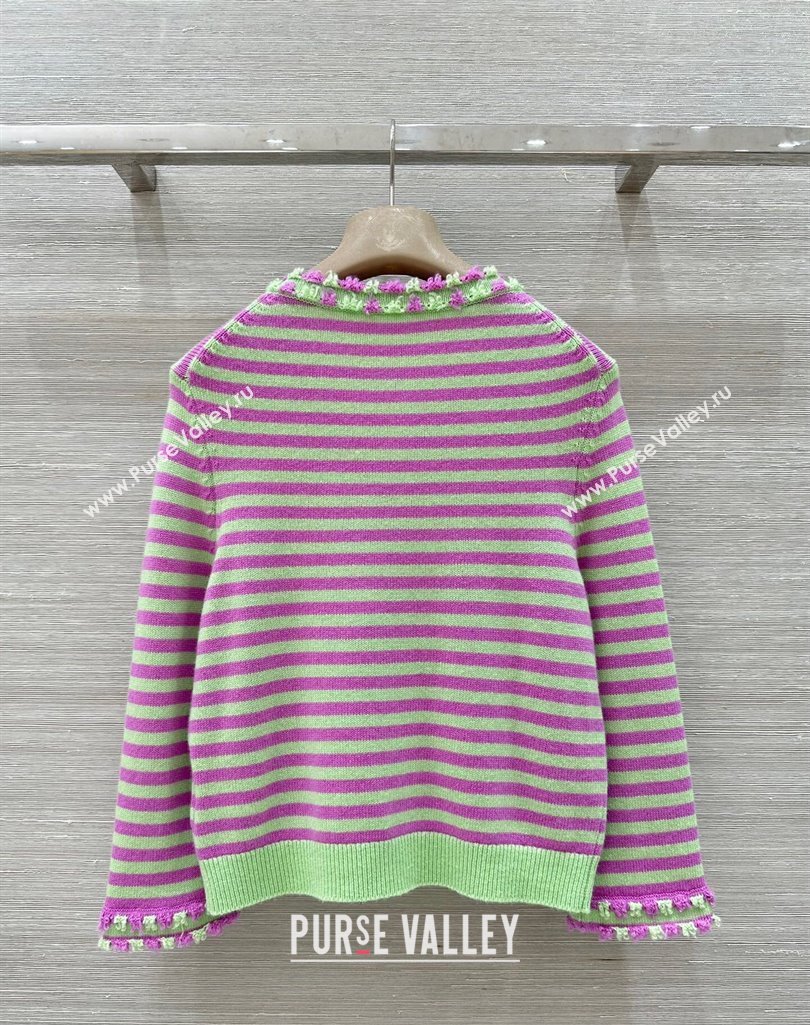 Chanel Cashmere Cardigan Green/Purple 2025 (QI-250410034)