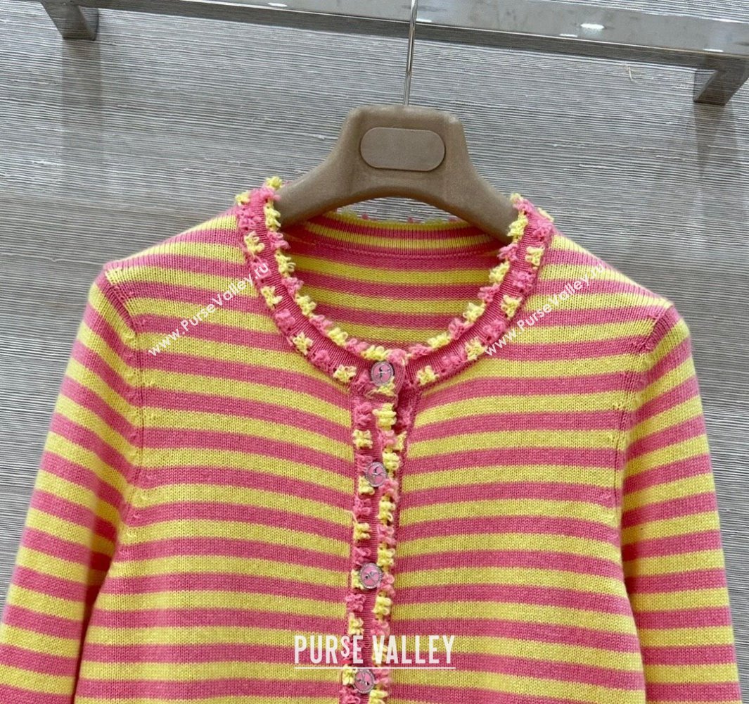 Chanel Cashmere Cardigan Yellow/Pink 2025 (QI-250410036)