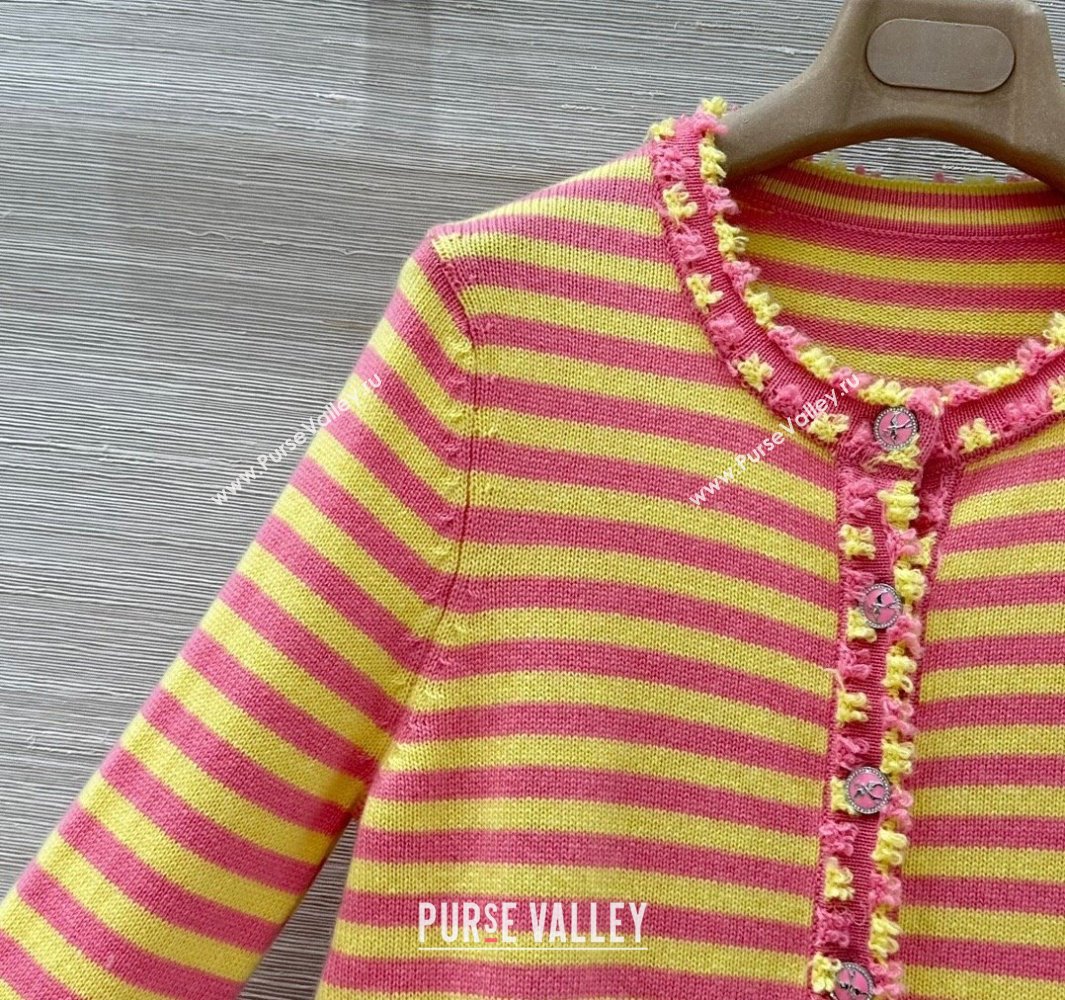 Chanel Cashmere Cardigan Yellow/Pink 2025 (QI-250410036)