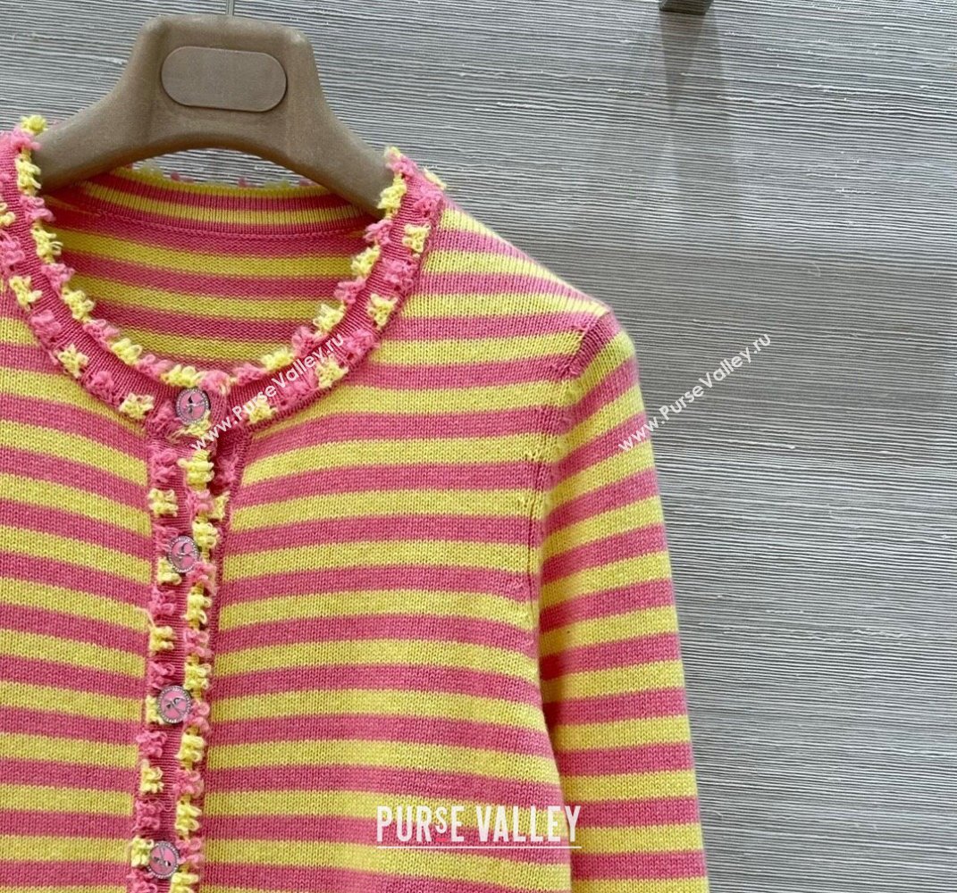 Chanel Cashmere Cardigan Yellow/Pink 2025 (QI-250410036)