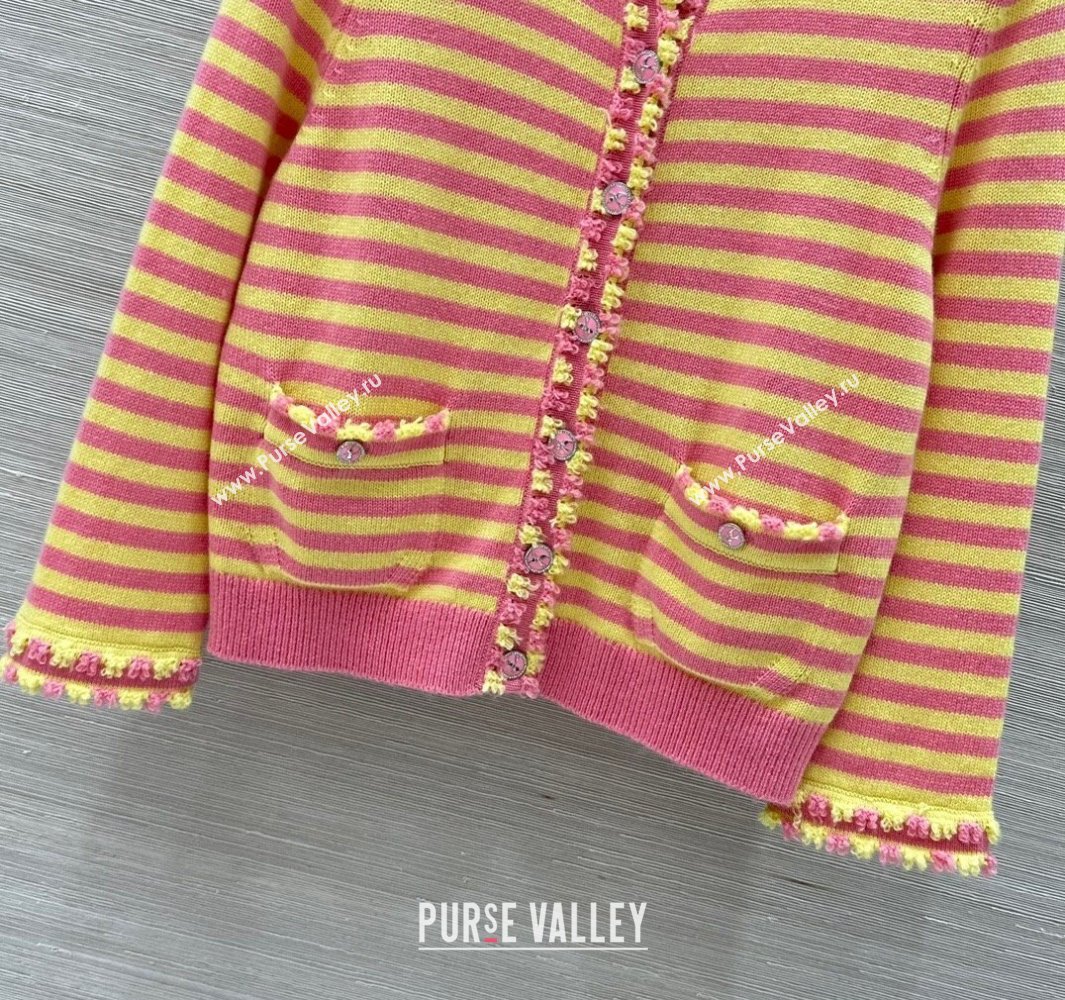 Chanel Cashmere Cardigan Yellow/Pink 2025 (QI-250410036)