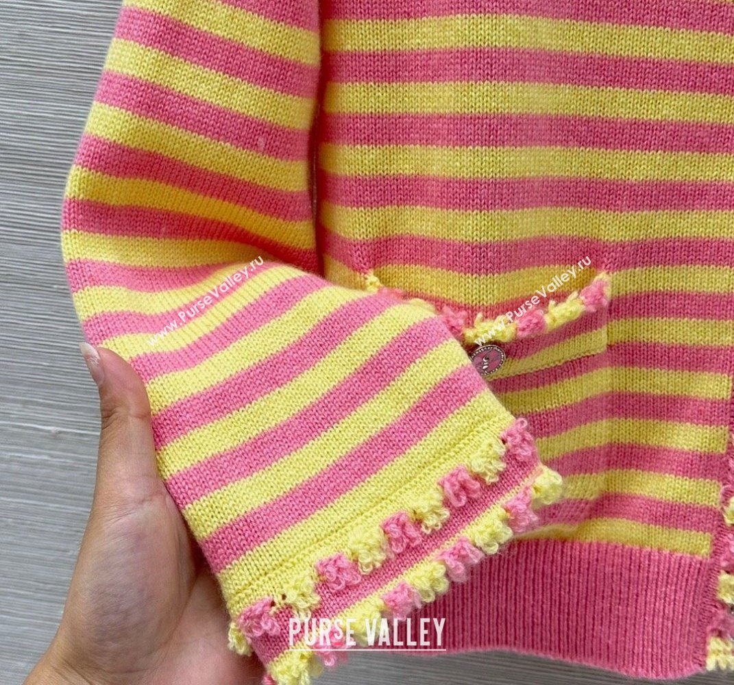 Chanel Cashmere Cardigan Yellow/Pink 2025 (QI-250410036)