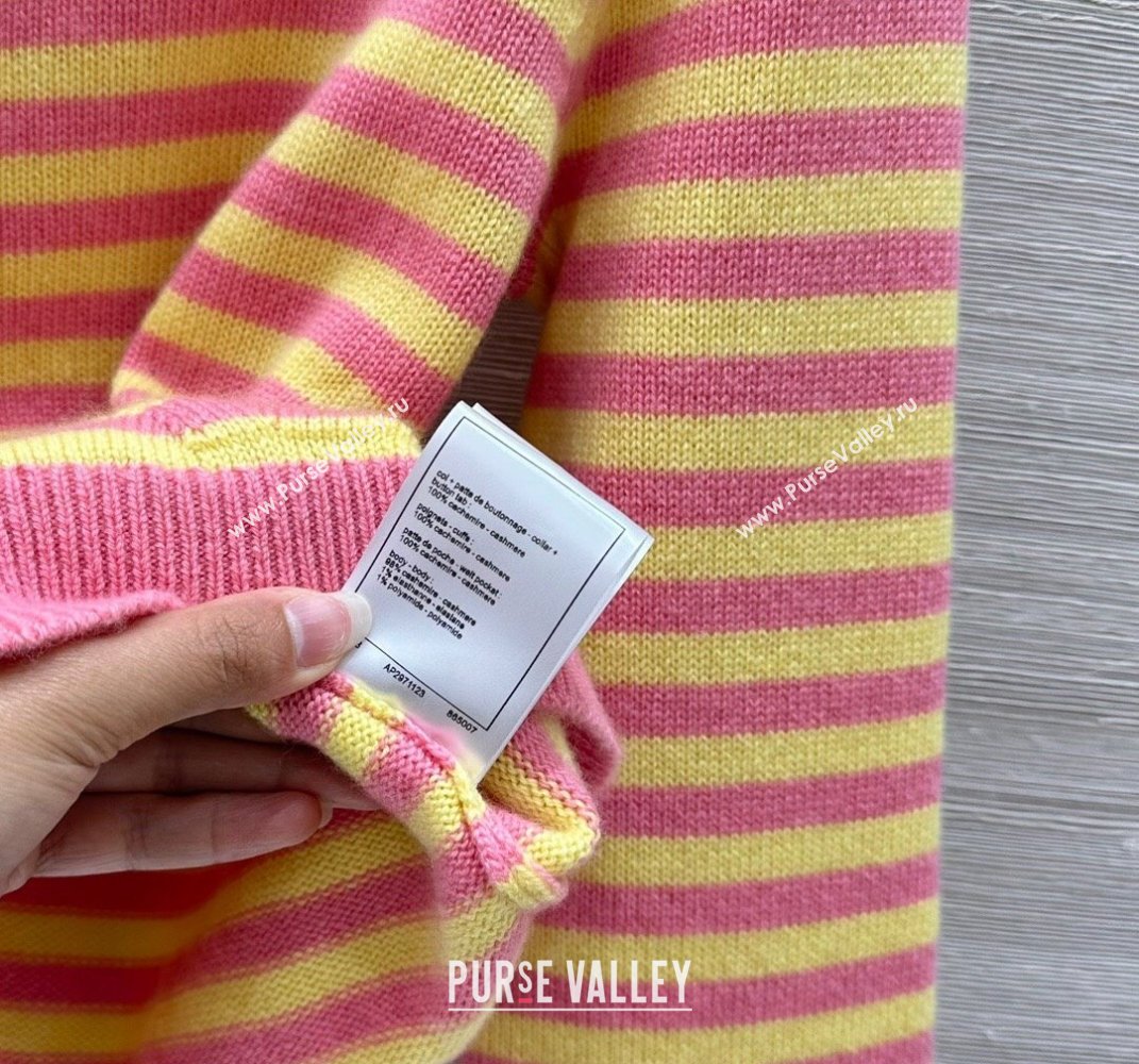 Chanel Cashmere Cardigan Yellow/Pink 2025 (QI-250410036)