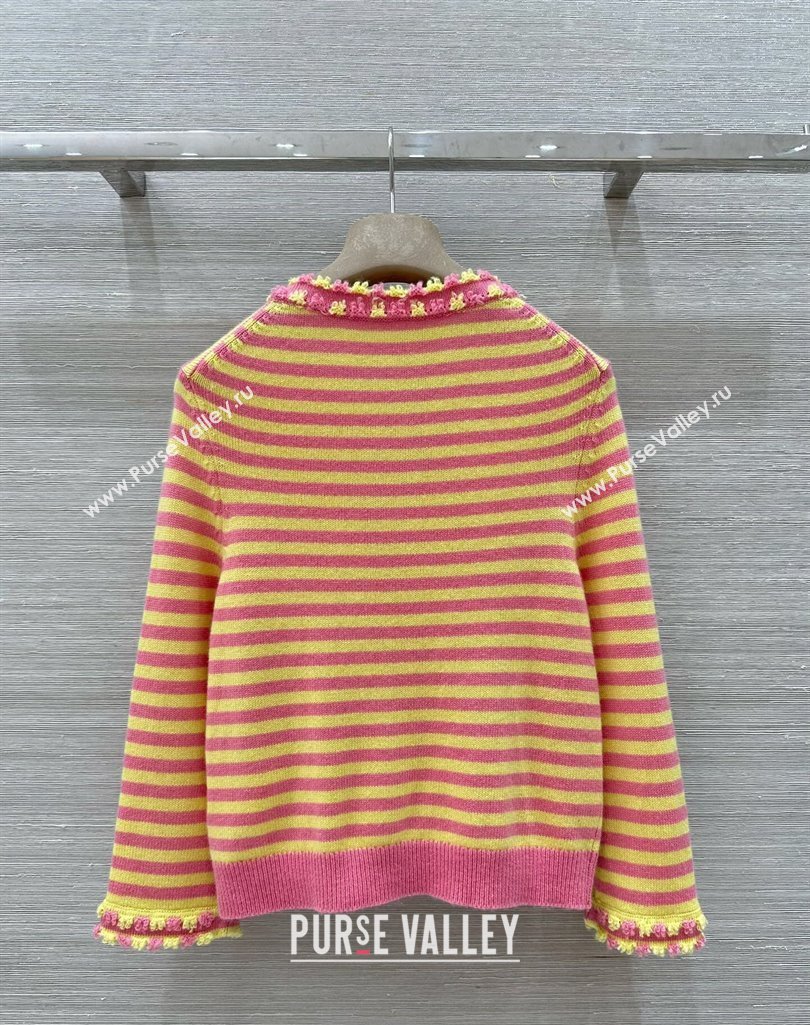 Chanel Cashmere Cardigan Yellow/Pink 2025 (QI-250410036)