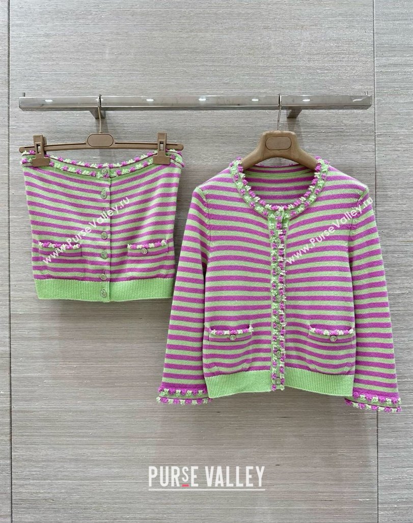 Chanel Cashmere Vest Green/Purple 2025 (QI-250410035)
