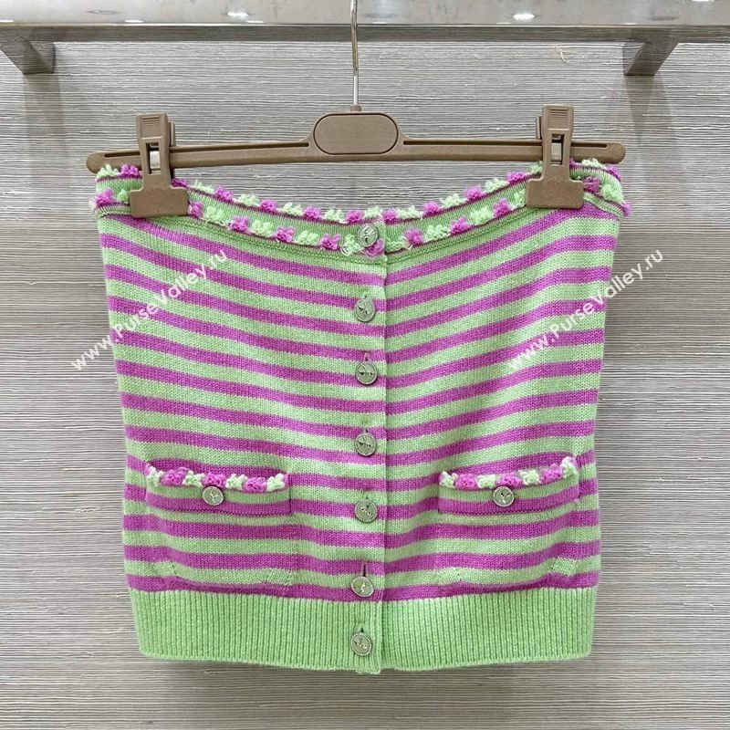 Chanel Cashmere Vest Green/Purple 2025 (QI-250410035)