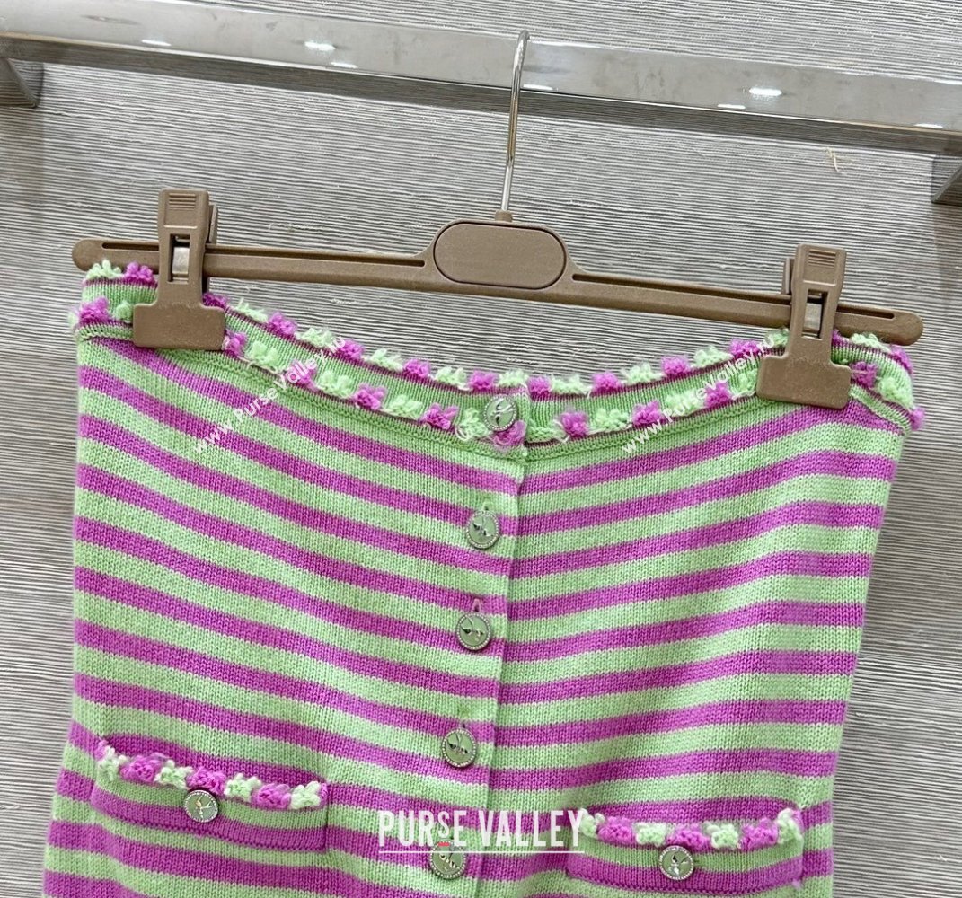 Chanel Cashmere Vest Green/Purple 2025 (QI-250410035)