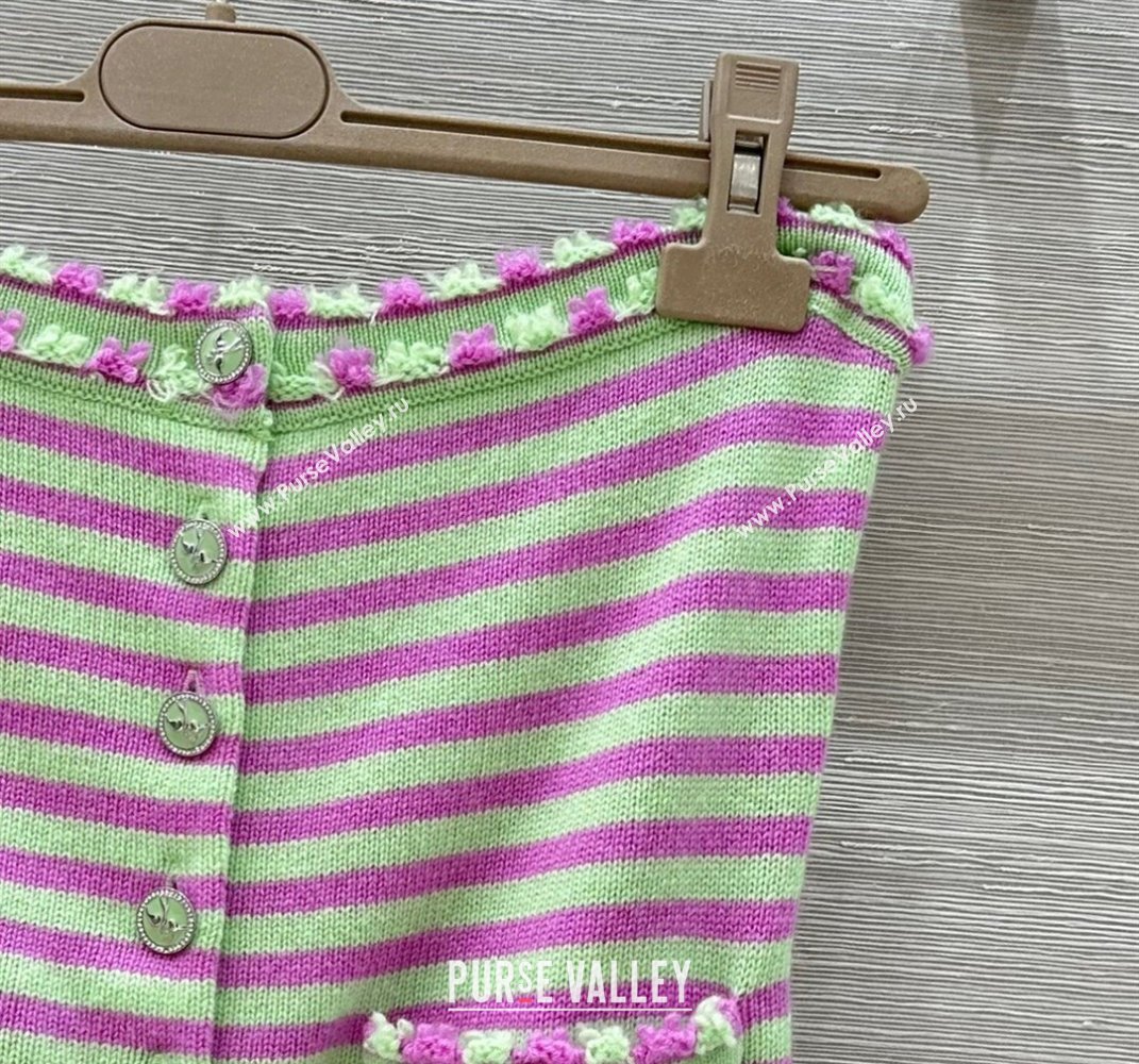 Chanel Cashmere Vest Green/Purple 2025 (QI-250410035)