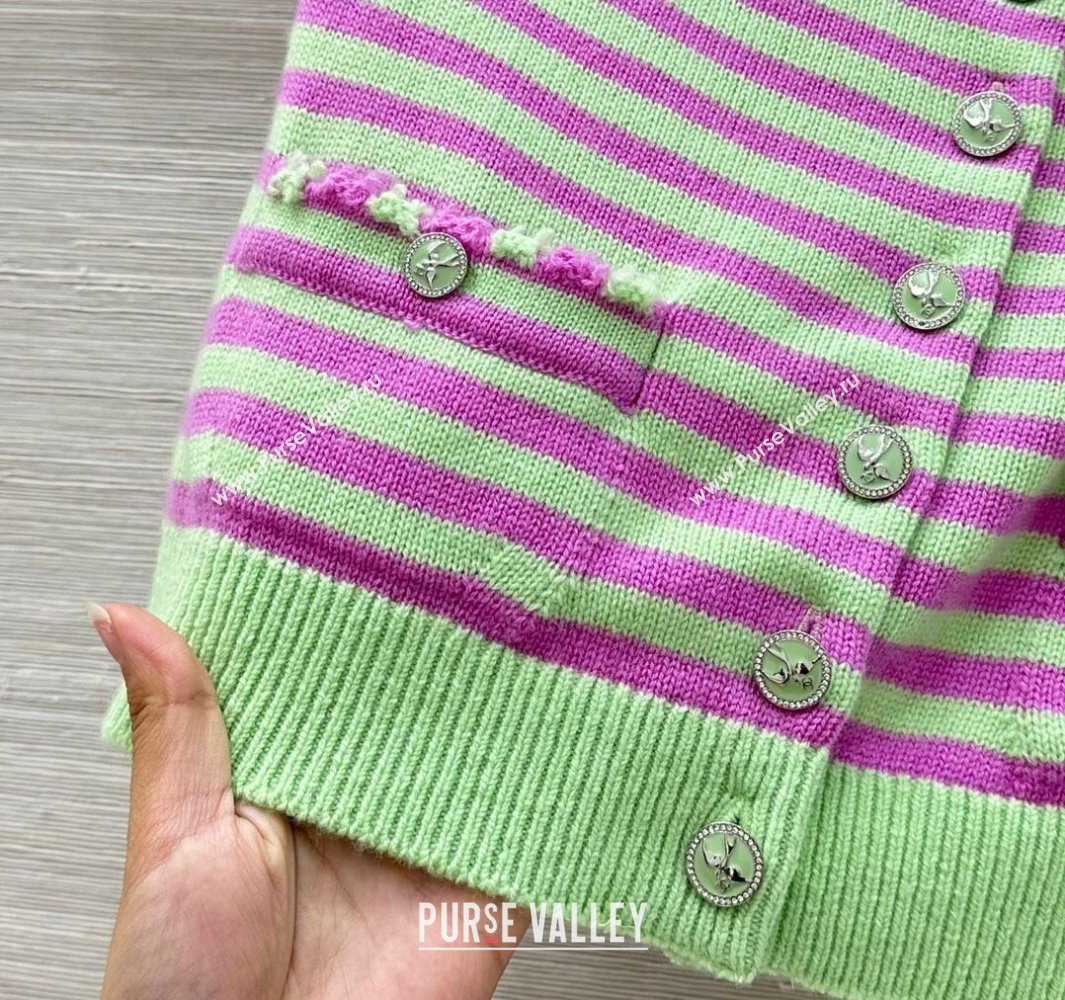 Chanel Cashmere Vest Green/Purple 2025 (QI-250410035)
