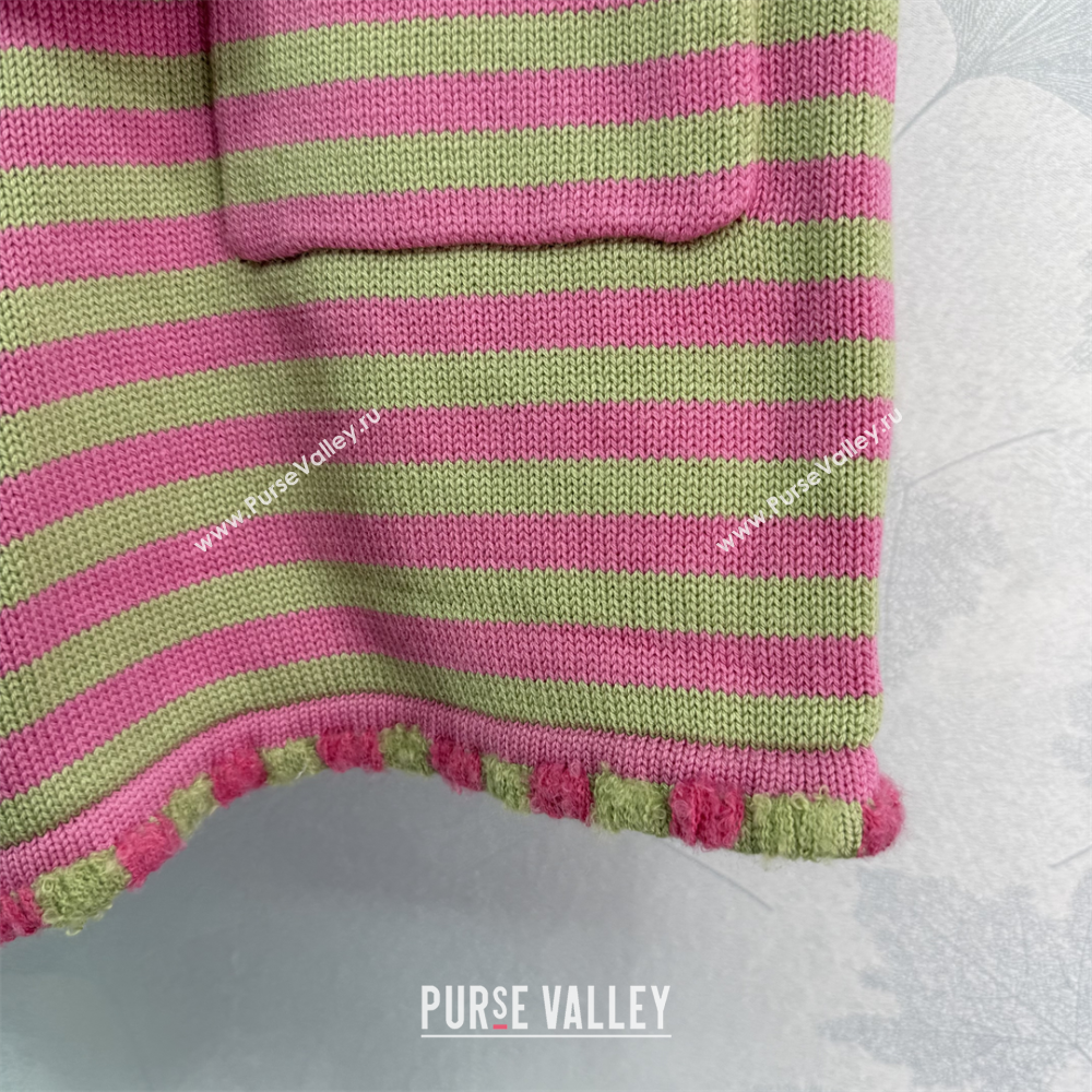 Chanel Wool Cashmere Shorts Green/Pink 2025 (QI-250410032)