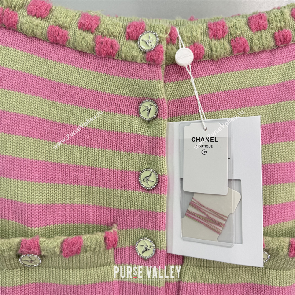 Chanel Wool Cashmere Vest Green/Pink 2025 (QI-250410033)