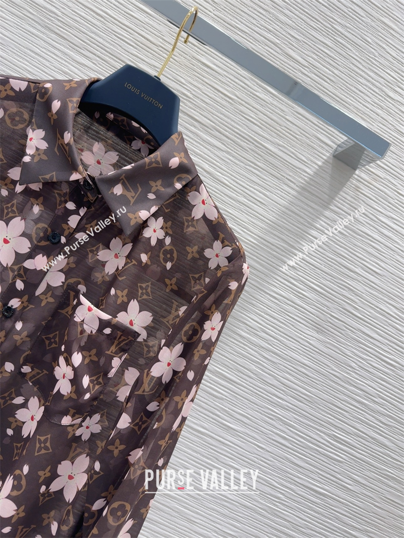 Louis Vuitton Bloom Shirt Brown/Pink 2025 0410 (QI-250410055)
