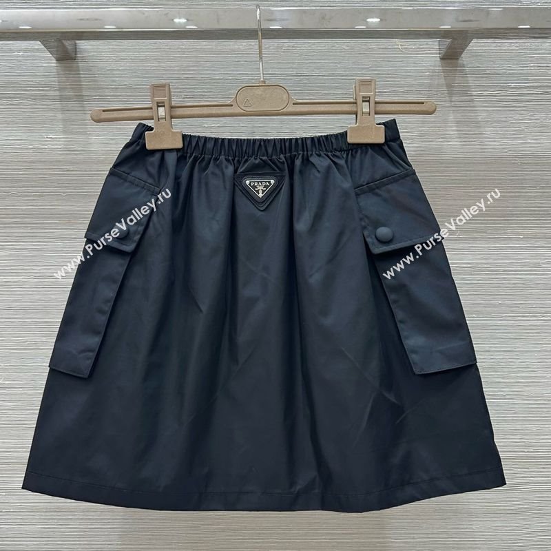 Prada Nylon Mini Skirt Black 2025 0411 (QI-250411015)