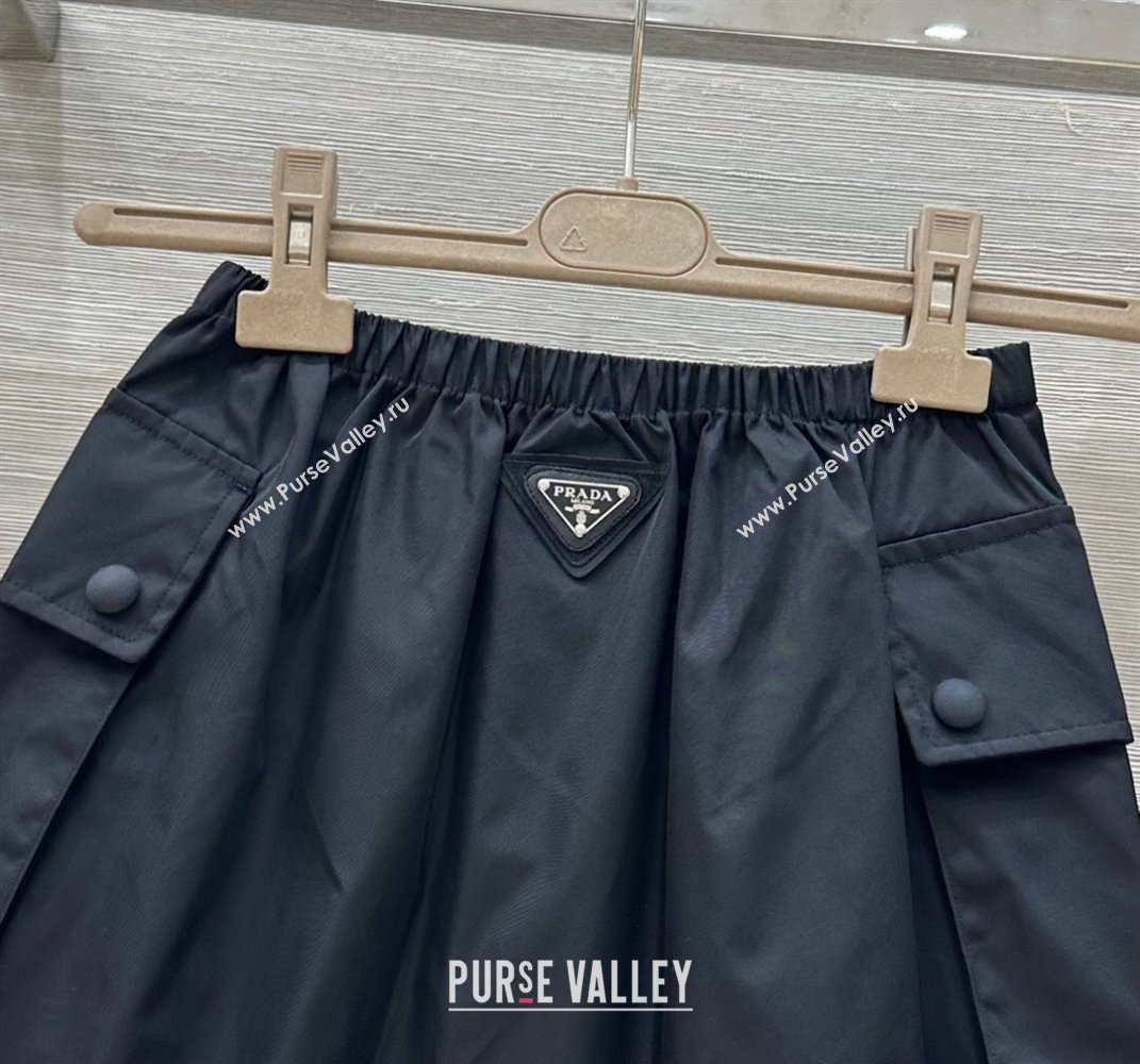 Prada Nylon Mini Skirt Black 2025 0411 (QI-250411015)