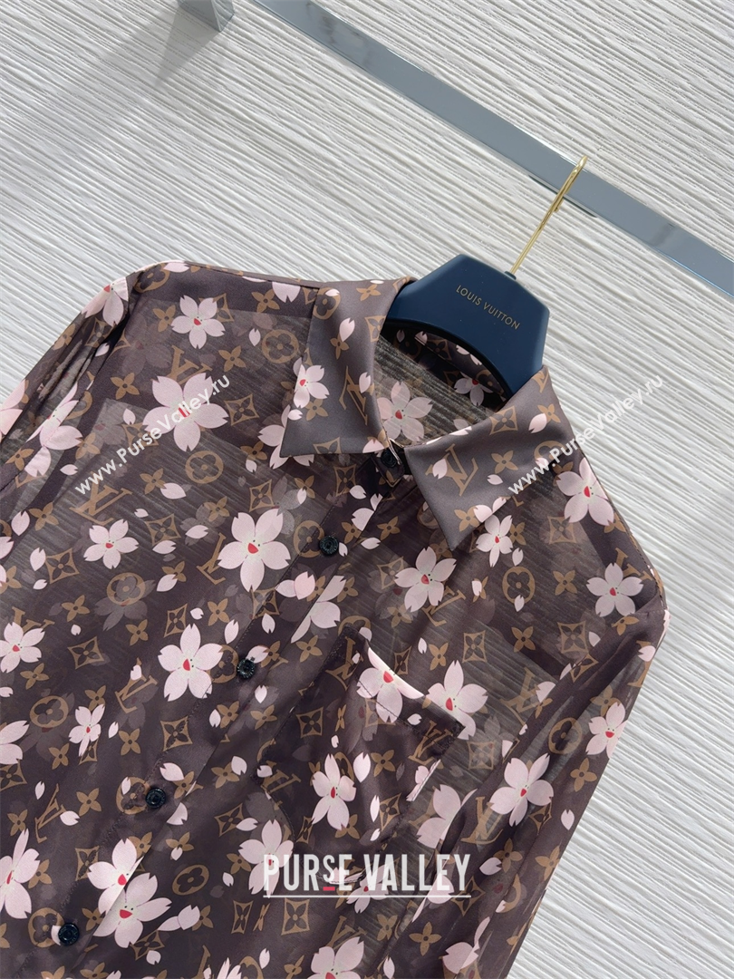 Louis Vuitton Bloom Shirt Brown/Pink 2025 0410 (QI-250410055)