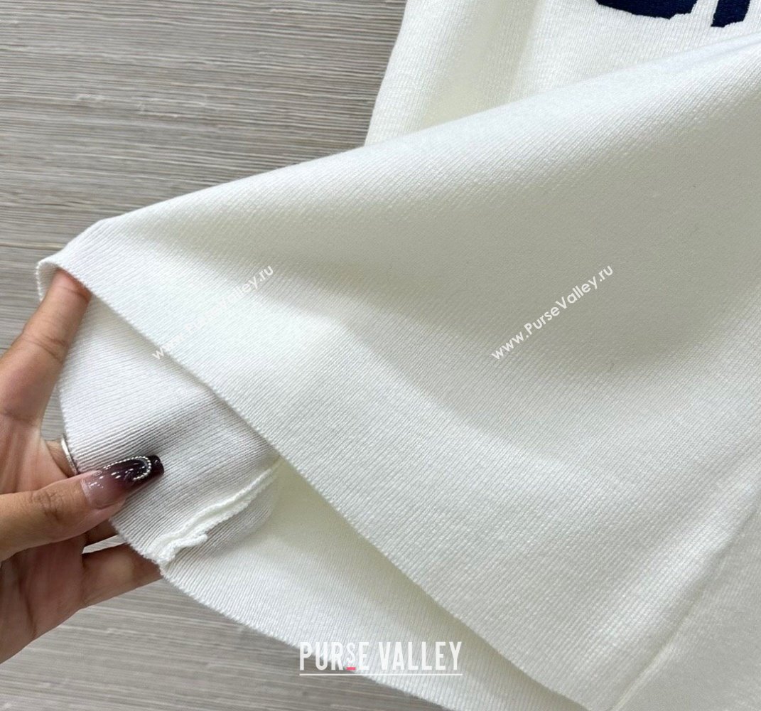 Dior Miss Dior Wool Cardigan Vest White/Black 2025 0411 (QI-250411006)