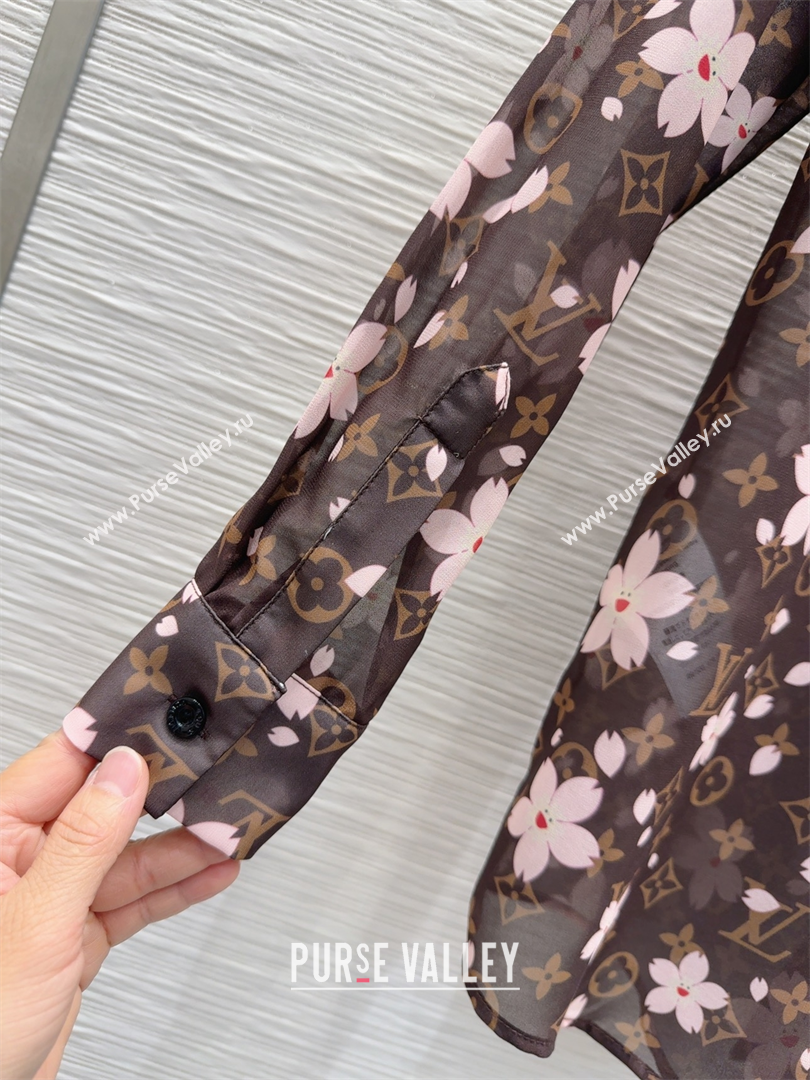 Louis Vuitton Bloom Shirt Brown/Pink 2025 0410 (QI-250410055)