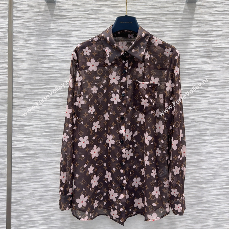 Louis Vuitton Bloom Shirt Brown/Pink 2025 0410 (QI-250410055)