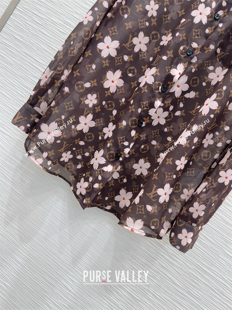 Louis Vuitton Bloom Shirt Brown/Pink 2025 0410 (QI-250410055)