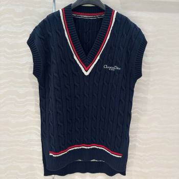 Dior Knit Vest Dark Blue 2025042987 (QI-250429087)
