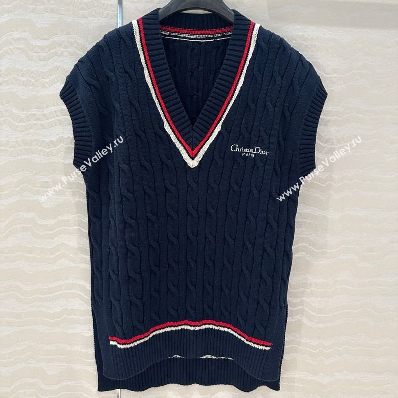 Dior Knit Vest Dark Blue 2025042987 (QI-250429087)