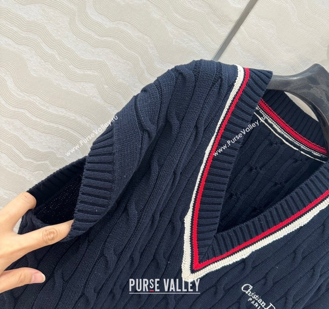 Dior Knit Vest Dark Blue 2025042987 (QI-250429087)