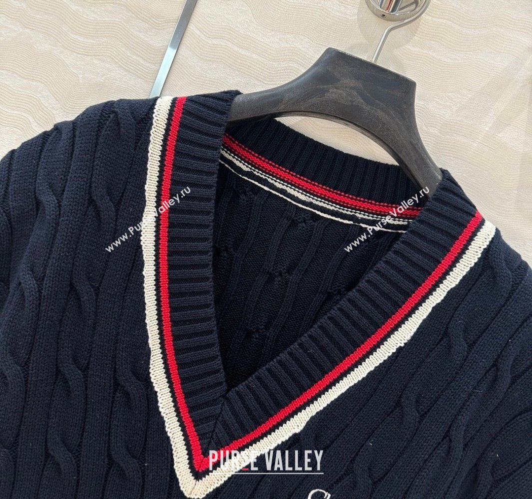 Dior Knit Vest Dark Blue 2025042987 (QI-250429087)