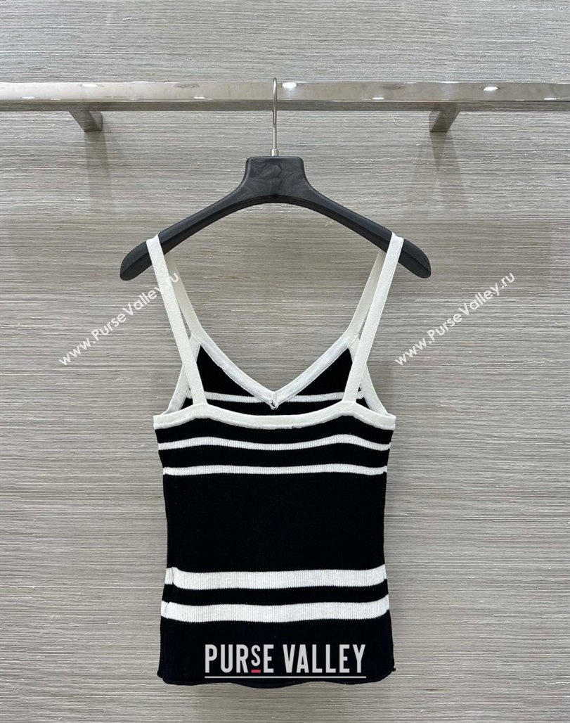 Chanel Wool Striped Vest Black 250430024 (QI-250430025)