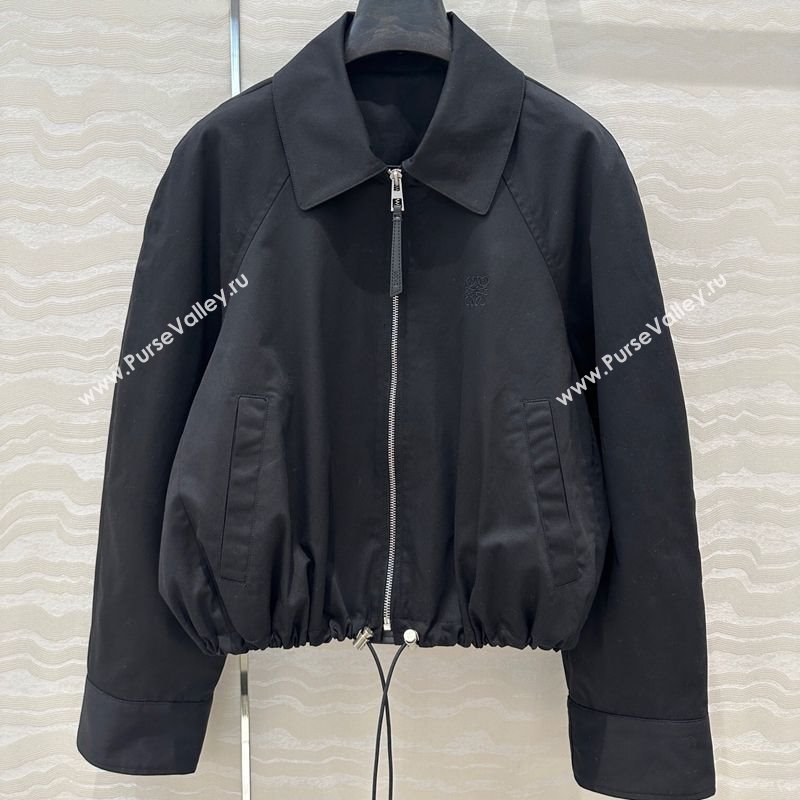 Loewe Cotton and Lambskin Jacket Black 250430009 (QI-250430010)