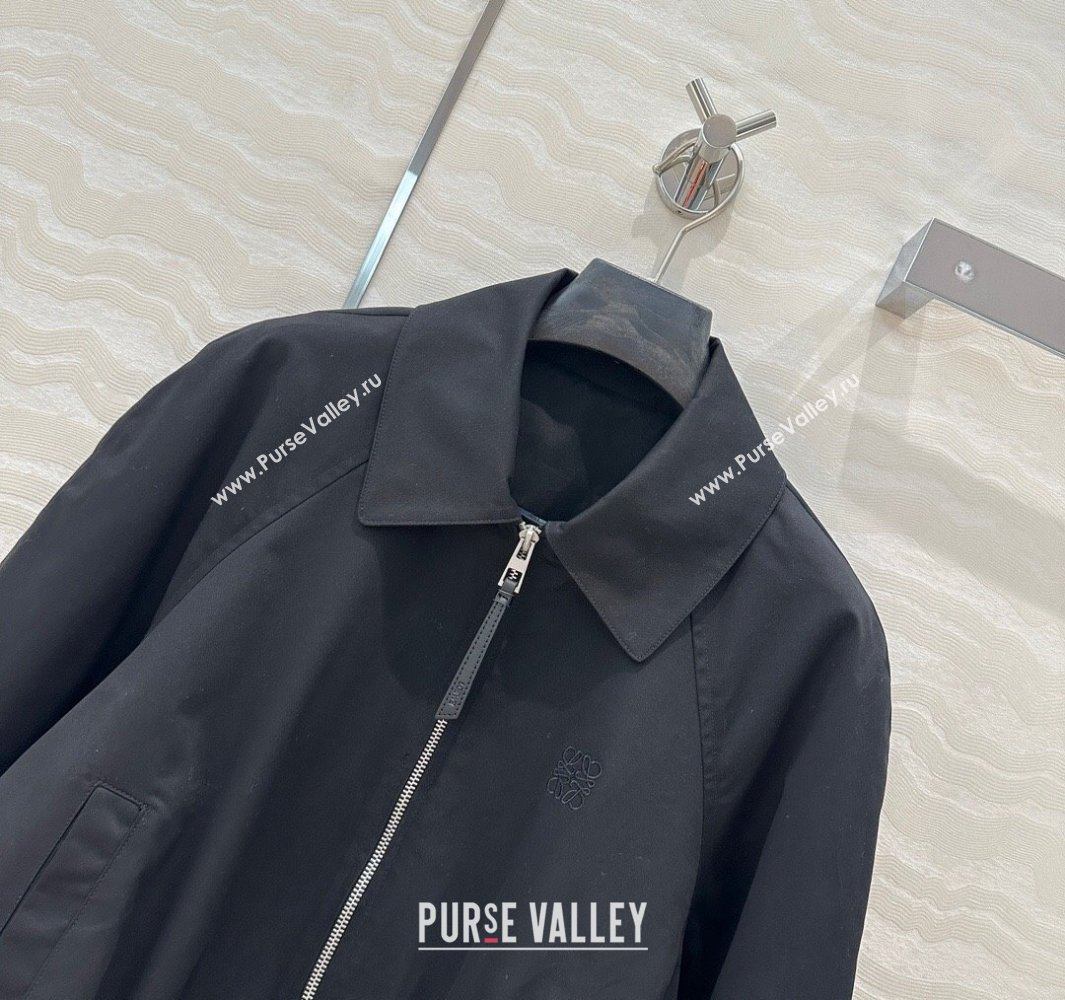 Loewe Cotton and Lambskin Jacket Black 250430009 (QI-250430010)