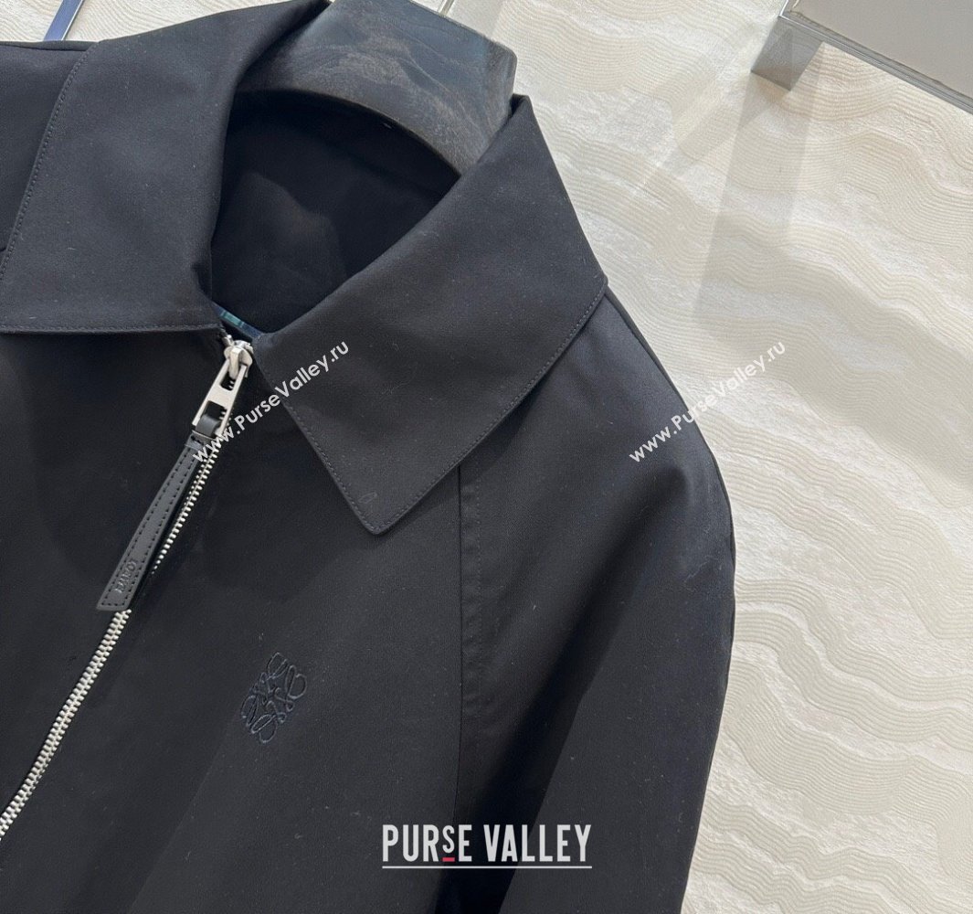 Loewe Cotton and Lambskin Jacket Black 250430009 (QI-250430010)
