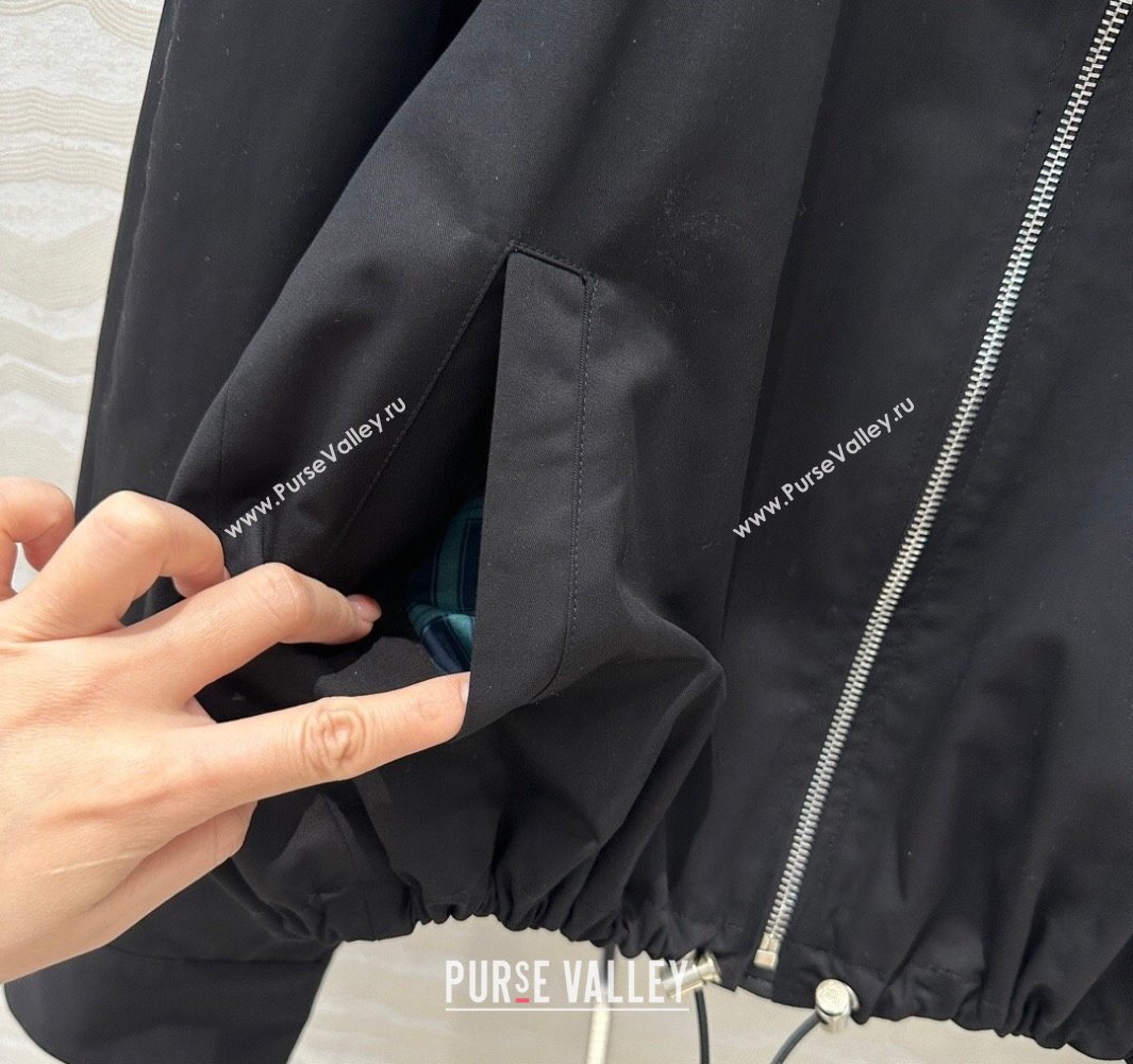 Loewe Cotton and Lambskin Jacket Black 250430009 (QI-250430010)