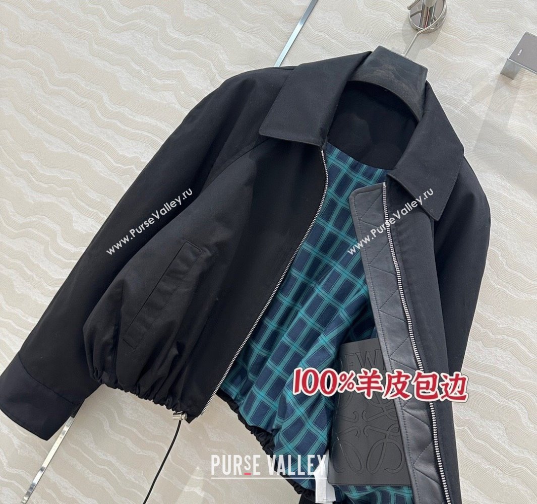 Loewe Cotton and Lambskin Jacket Black 250430009 (QI-250430010)