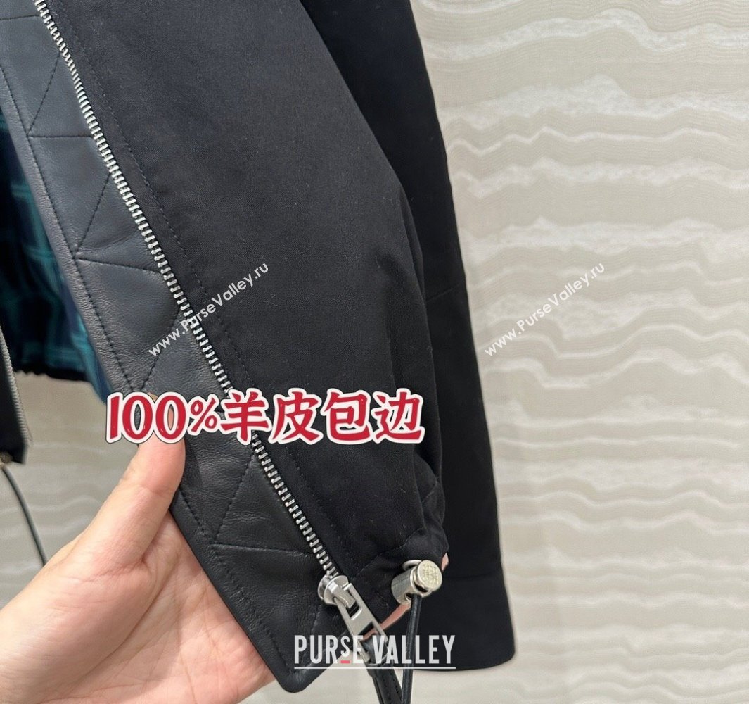 Loewe Cotton and Lambskin Jacket Black 250430009 (QI-250430010)